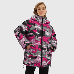 Куртка зимняя женская Розовый именной камуфляж Женя, цвет: 3D-светло-серый — фото 2