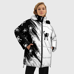 Куртка зимняя женская Ъуъ съука чб, цвет: 3D-красный — фото 2