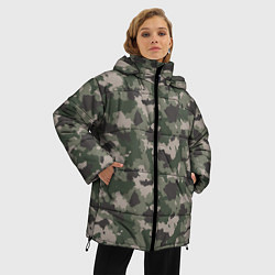 Куртка зимняя женская Зелено-Серый Камуфляж, цвет: 3D-светло-серый — фото 2