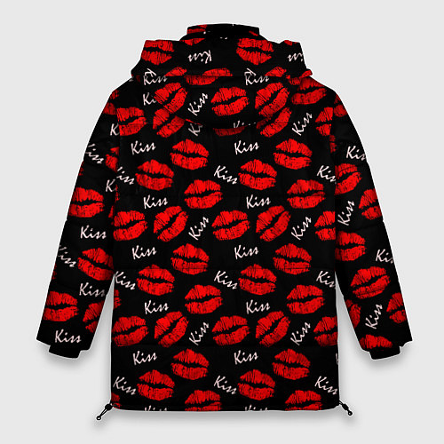 Женская зимняя куртка Kiss поцелуи / 3D-Черный – фото 2
