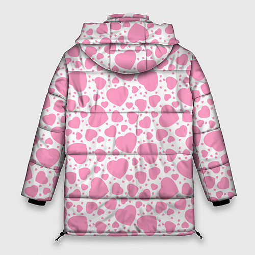 Женская зимняя куртка Розовые Сердечки LOVE / 3D-Светло-серый – фото 2