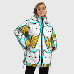 Куртка зимняя женская Гигантские коты мороженое, цвет: 3D-светло-серый — фото 2