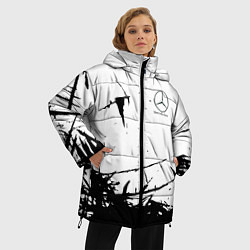 Куртка зимняя женская Mercedes текстура, цвет: 3D-черный — фото 2