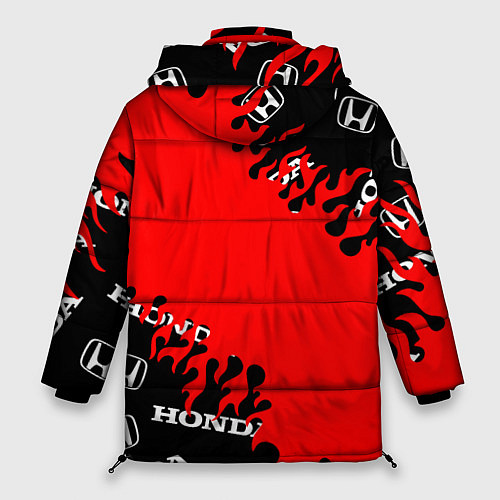Женская зимняя куртка Honda нарисованный огонь / 3D-Красный – фото 2
