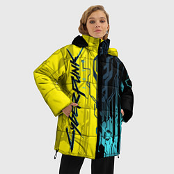 Куртка зимняя женская CYBERPUNK 2077 Логотип, цвет: 3D-красный — фото 2
