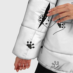 Куртка зимняя женская Паттерн - кошачьи лапки 3D, цвет: 3D-светло-серый — фото 2