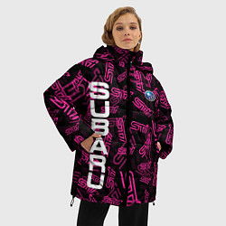 Куртка зимняя женская SUBARU STI PATTERN, цвет: 3D-красный — фото 2