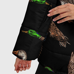 Куртка зимняя женская Утки паттерн, цвет: 3D-черный — фото 2