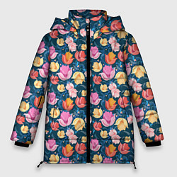 Куртка зимняя женская Поле цветов, цвет: 3D-светло-серый