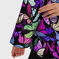 Куртка зимняя женская Витражные бабочки, цвет: 3D-светло-серый — фото 2