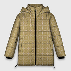 Куртка зимняя женская Узор H&S Крест и круг Серовато-янтарный 119-9-39-f, цвет: 3D-светло-серый