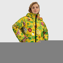 Куртка зимняя женская Фрукты, лето, цвет: 3D-красный — фото 2