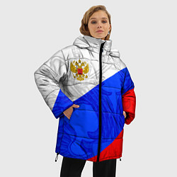 Куртка зимняя женская Российский герб: триколор, цвет: 3D-светло-серый — фото 2