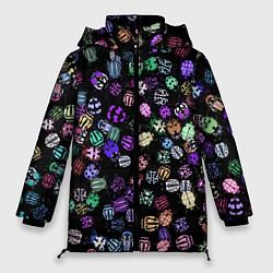 Куртка зимняя женская Неоновые жуки, цвет: 3D-светло-серый