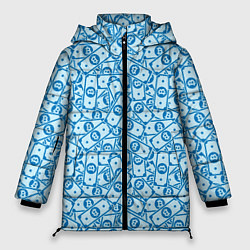 Куртка зимняя женская Bitcoin деньги, цвет: 3D-черный