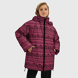 Куртка зимняя женская Узор - Котики, цвет: 3D-светло-серый — фото 2