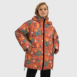Куртка зимняя женская Мне Нравится Йога, цвет: 3D-красный — фото 2