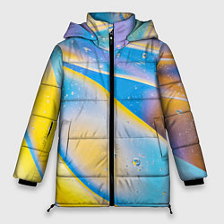 Женская зимняя куртка Градиент Жёлто-Голубая Абстракция