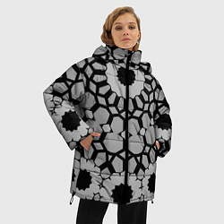 Куртка зимняя женская Модный геометрический узор, цвет: 3D-светло-серый — фото 2