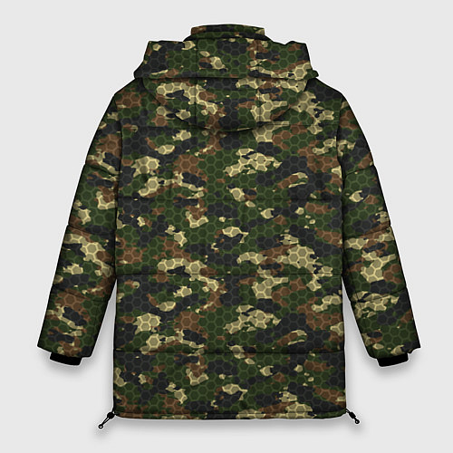 Женская зимняя куртка Камуфляж лесной с высокотехнологичной гексагональн / 3D-Черный – фото 2
