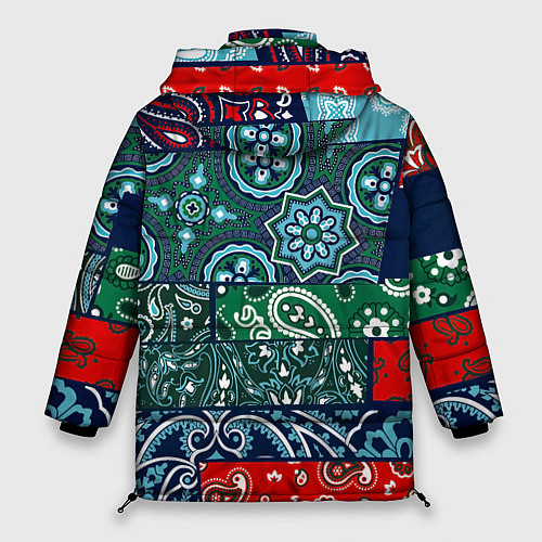 Женская зимняя куртка Лоскуты Бандан / 3D-Черный – фото 2