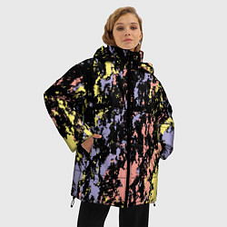 Куртка зимняя женская Цветная абстракция брызгами, цвет: 3D-светло-серый — фото 2