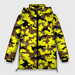 Куртка зимняя женская Камуфляж Жёлто-Коричневый, цвет: 3D-красный