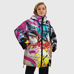 Куртка зимняя женская Граффити Vanguard pattern, цвет: 3D-черный — фото 2