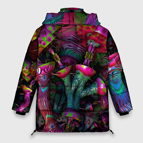 Женская зимняя куртка Вот такие грибочки Pattern Психоделика / 3D-Светло-серый – фото 2
