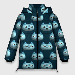 Женская зимняя куртка Мордочки котов с эффектом 3d Паттерн