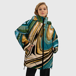 Куртка зимняя женская Маскировочный мраморный принт, цвет: 3D-светло-серый — фото 2