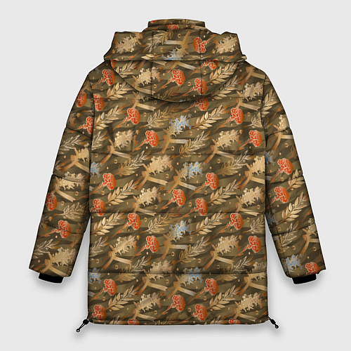 Женская зимняя куртка Гвоздики, золотой лавр, ленточки / 3D-Черный – фото 2