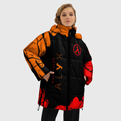 Куртка зимняя женская Half-life потёки, цвет: 3D-красный — фото 2