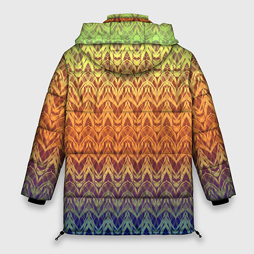 Женская зимняя куртка Модный современный узор зигзаг / 3D-Черный – фото 2
