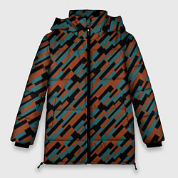Женская зимняя куртка Разноцветные прямоугольники абстракция