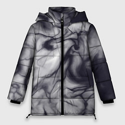 Куртка зимняя женская Бело-черный тай-дай, цвет: 3D-светло-серый