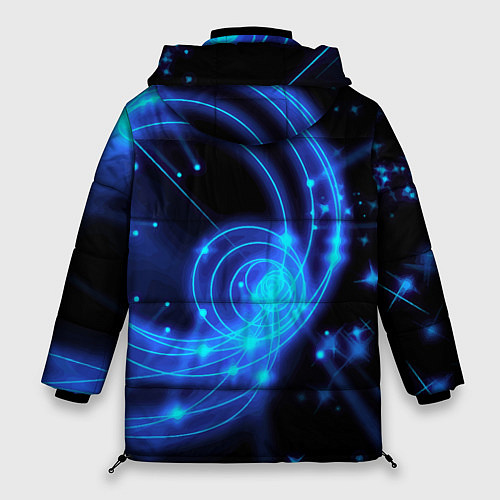 Женская зимняя куртка Неоновый космос Neon space / 3D-Черный – фото 2