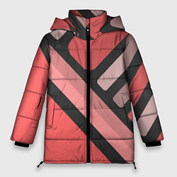 Куртка зимняя женская ПОЛОСКИ ЛИНИИ, цвет: 3D-красный