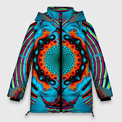 Куртка зимняя женская АБСТРАКТНЫЙ УЗОР ИЛЛЮЗИЯ, цвет: 3D-черный