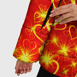 Куртка зимняя женская СВЕТЯЩИЕСЯ СЕРДЕЧКИ, цвет: 3D-красный — фото 2
