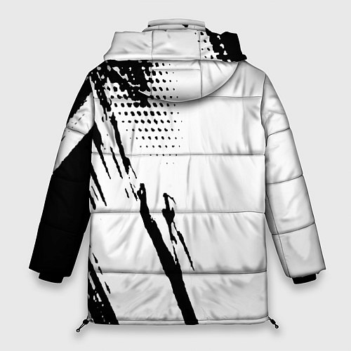 Женская зимняя куртка The prodigy - логотип / 3D-Черный – фото 2