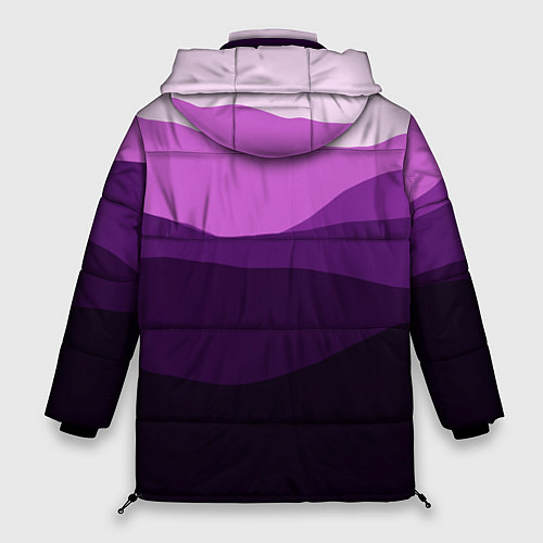 Женская зимняя куртка Фиолетовый градиент горы абстракция / 3D-Черный – фото 2