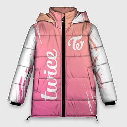 Куртка зимняя женская Twice - название и лого группы под Градиент, цвет: 3D-светло-серый