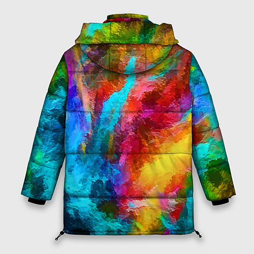 Женская зимняя куртка Цветные всплески Экспрессионизм Абстракция Color S / 3D-Светло-серый – фото 2