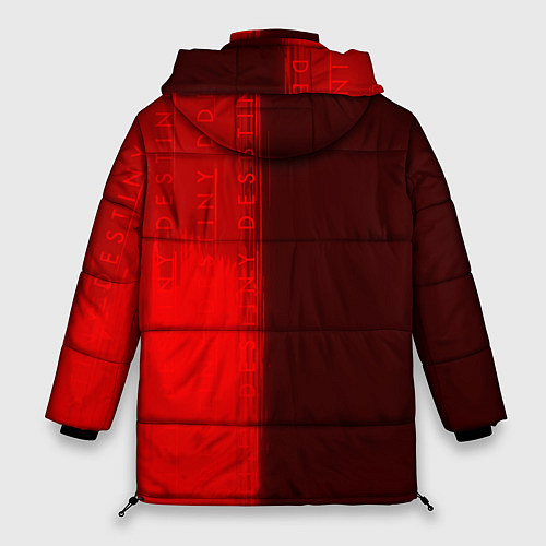Женская зимняя куртка ДЕСТИНИ 2 в красных тонах и паттерном на фоне / 3D-Черный – фото 2