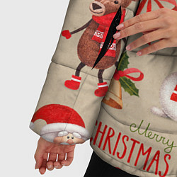 Куртка зимняя женская СЧАСТЛИВОГО РОЖДЕСТВА MERRY CHRISTMAS, цвет: 3D-светло-серый — фото 2