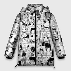 Куртка зимняя женская Госпожа Кагуя паттерн, цвет: 3D-светло-серый