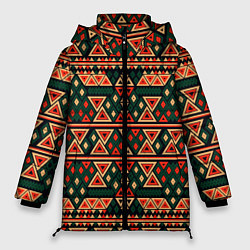 Куртка зимняя женская Узор геометрия треугольная, цвет: 3D-светло-серый