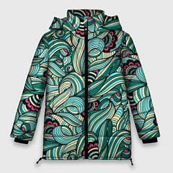 Куртка зимняя женская ПЕРЕПЛЕТЕНИЕ ЛИСТВЫ, цвет: 3D-светло-серый