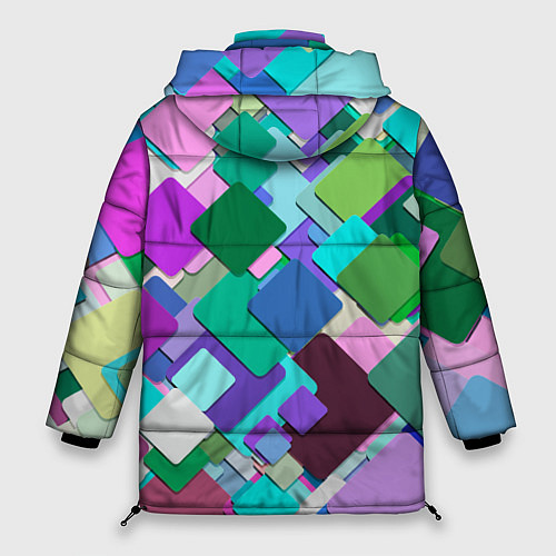 Женская зимняя куртка MULTICOLORED SQUARES / 3D-Черный – фото 2